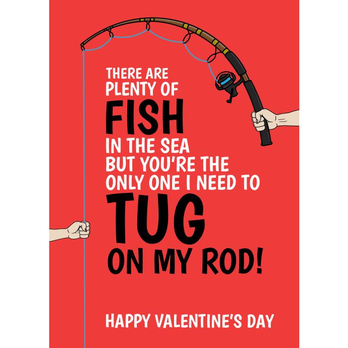 Naughty Fishing Pun Valentine's Card